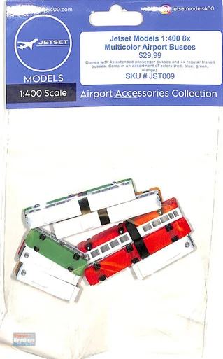 JST009 1:400 Jetset Models - Airport Busses Set (8 pcs)
