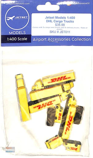 JST011 1:400 Jetset Models - DHL Cargo Trucks Set
