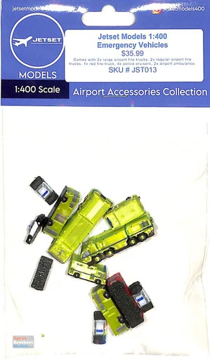 JST013 1:400 Jetset Models - Airport Emergency Vehicles Set (11 pcs)