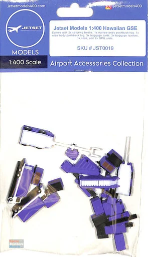 JST019 1:400 Jetset Models - Hawaiian Airlines Ground Support Equipment (GSE) Set