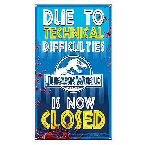 Jurassic World Ride Closed Medium Metal Sign - Factory Entertainment