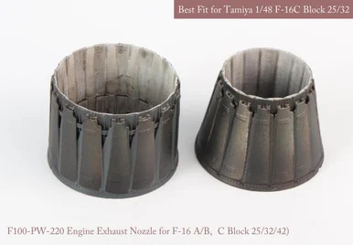 1/48 KA Models F-16 A/B, C/D Block 25/32/42 P&W EXHAUST NOZZLE SET (OPENED+CLOSED) for Tamiya