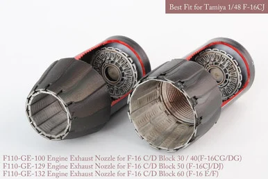 1/48 KA Models F-16 C/D Block 30/40/50/60 GE EXHAUST NOZZLE & AFTER BURNER SET (OPENED+CLOSED) for Tamiya