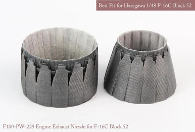 1/48 KA Models F-16 C/D Block 52 P&W EXHAUST NOZZLE SET (OPENED+CLOSED) for Hasegawa