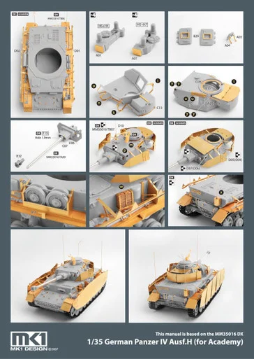 1/35 KA Models PANZER IV H DETAIL-UP PART VALUE PACK for Academy