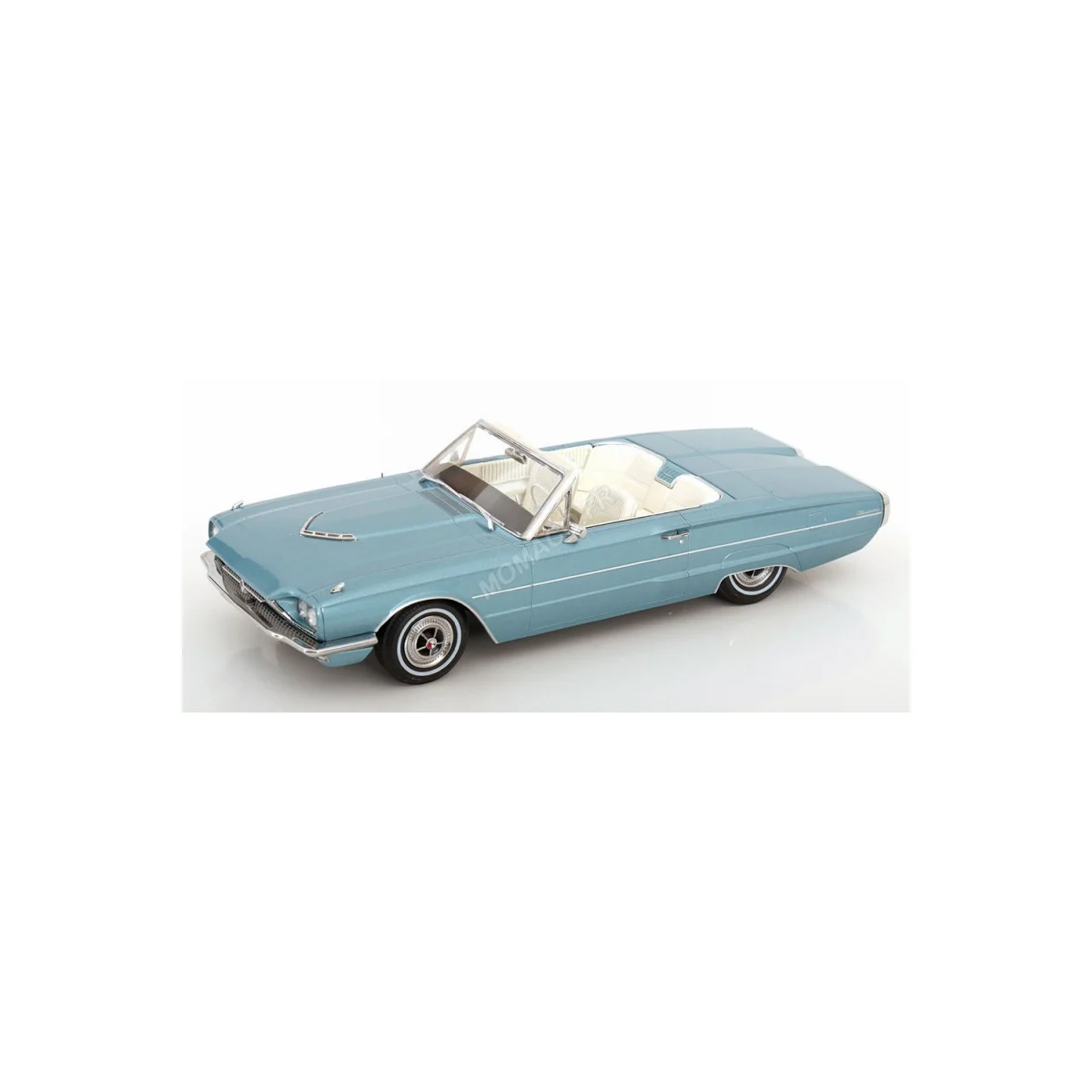 Ford thunderbird convertible 1966 light blue metallic Die cast - KK-SCALE