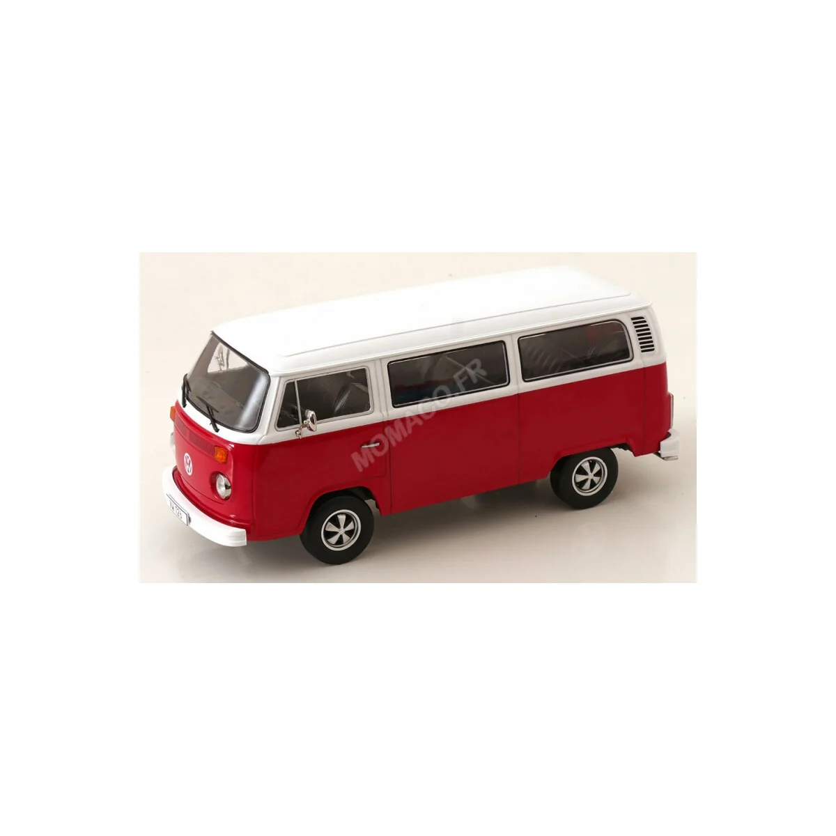 Volkswagen bus t2b with fuchs wheels 1972 red/white Die cast - KK-SCALE