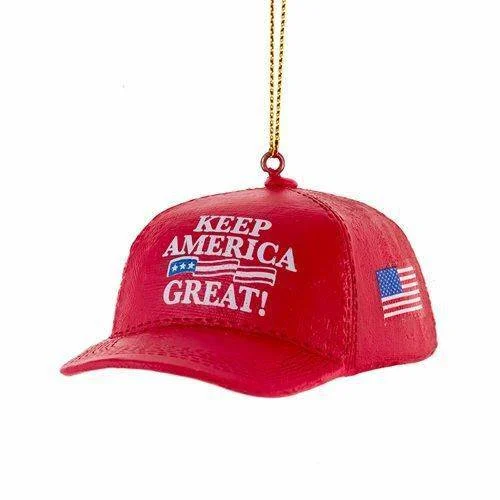 Kurt Adler - Donald Trump Keep America Great Hat 1 3/4" Resin Ornament