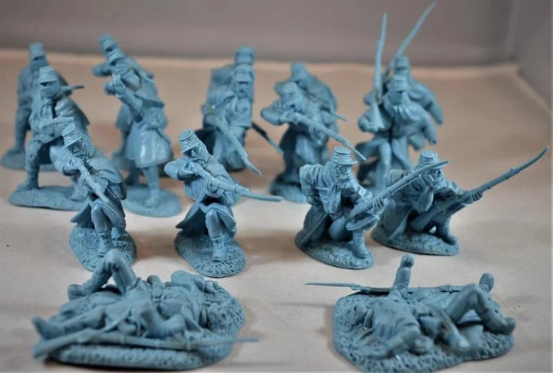 American Civil War Union Infantry in Greatcoats, 1/32 (54 mm) Scale Plastic Figures - TSSD