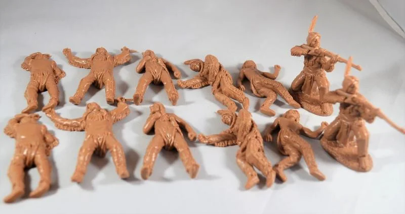 Dismounted Indians W/ Casualties, 1/32 (54 mm) Scale Plastic Figures - TSSD