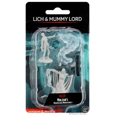 Wizkids 90020 Dungeons & Dragons Nolzur's Marvelous Unpainted Miniatures: Lich & Mummy Lord