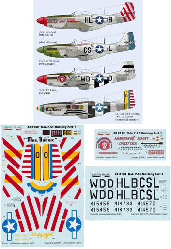 1/32 Lifelike Decals P-51 Mustang p-1