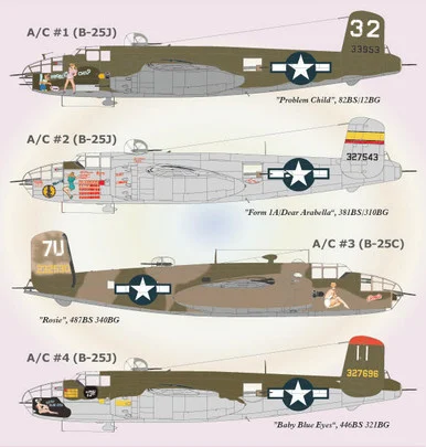 1/72 Lifelike Decals B-25 Mitchell p-3