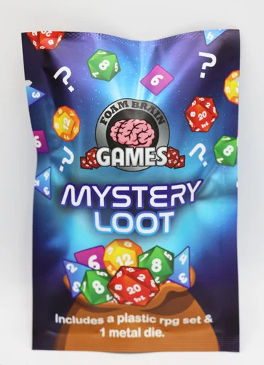 Foam Brain Games 0002 Mystery Loot: Plastic RPG Dice Set & Bonus Metal Die - FoamBrain
