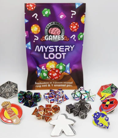 Foam Brain Games 0003 Epic Mystery Loot: Mini Metal RPG Set & Enamel Pin - FoamBrain