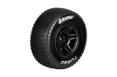 Louise RC L-T3147SB SC-Turbo 1/10 Short Course Tires, Soft, 12, 14 & 17mm Removable Hex on Black Rim (2)