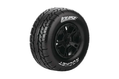 Louise RC L-T3154SB SC-Rocket 1/10 Short Course Tires, Soft, 12, 14 & 17mm Removable Hex on Black Rim (2)