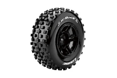 Louise RC L-T3229SB SC-Rock 1/10 Short Course Tires, Soft, 12, 14 & 17mm Removable Hex on Black Rim (2)