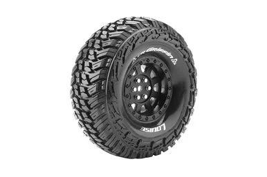 Louise RC CR-Griffin 1/10 1.9" Louise RC CRawler Tires, 12mm Hex, Super Soft, Mounted on Black Rim, Front/Rear (2)