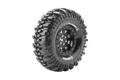 Louise RC CR-Champ 1/10 1.9" Louise RC CRawler Tires, 12mm Hex, Super Soft, Mounted on Black Rim, Front/Rear (2)