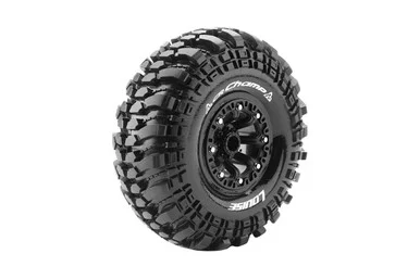 Louise RC L-T3236VB CR-Champ 1/10 2.2" Crawler Tires, 12mm Hex, Super Soft, Mounted on Black Rim, Front/Rear, 1 Pair