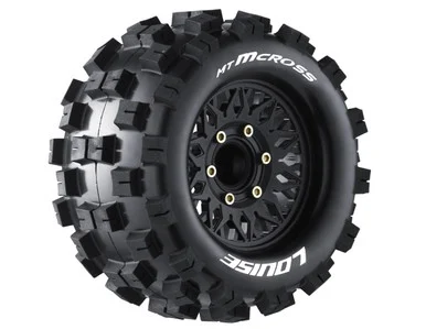 Louise RC L-T3274SX MT-Mcross Soft, 1/10 Monster Truck Tires, 0 & 1/2 " Offset, 12, 14, 17mm Removable Hex, 1 Pair