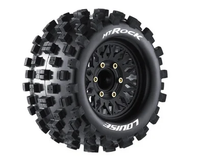 Louise RC L-T3275SX MT-Rock Soft, 1/10 Monster Truck Tires, 0 & 1/2 " Offset, 12, 14, 17mm Removable Hex, 1 Pair