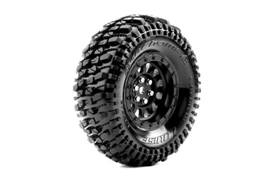 Louise RC CR-Champ 1/10 1.9" Louise RC CRawler Class 1 Tires, 12mm Hex, Super Soft, Mounted on Black Rim, Front/Rear (2)