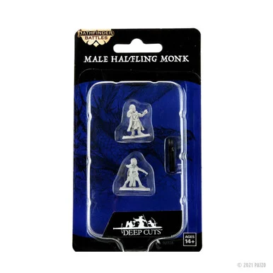 Wizkids 90328 Pathfinder Deep Cuts Unpainted Miniatures: Halfing Monk Male