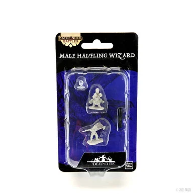 Wizkids 90260 Pathfinder Deep Cuts Unpainted Miniatures: Halfling Wizard Male