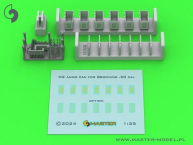 1/35 Master Model OTWARTE / M2 ammunition cans for Browning M2 .50 cal machine gun- WWII version (6 pcs) - OPENED