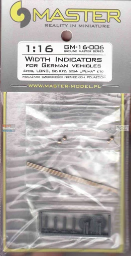 MASGM16006 1:16 Master Model - Width Indicators for German Vehicles - Long (Sd.Kfz.234, etc)