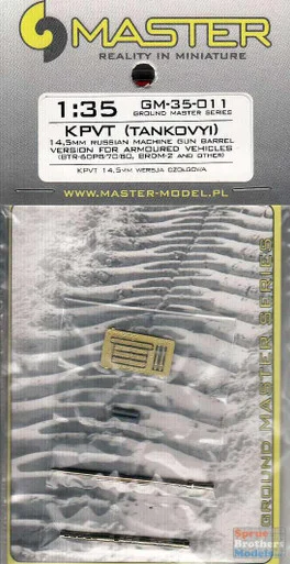 MASGM35011 1:35 Master Model KPVT (Tankovyi) 14.5mm Russian Machine Gun Barrel (Armored Vehicle version)