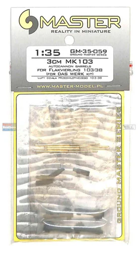 MASGM35059 1:35 Master Model 3cm Mk.103 Autocannon Barrels for Flakvierling 103/38