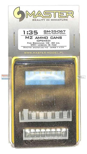MASGM35067 1:35 Master Model Opened M2 Ammo Cans for WW2 Browning M2HB .50cal Machine Gun