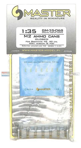 MASGM35068 1:35 Master Model Closed M2 Ammo Cans for WW2 Browning M2HB .50cal Machine Gun