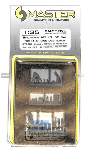 MASGM35070 1:35 Master Model Browning M2HB .50 cal for M10 Tank Destroyer D70627 Cradle