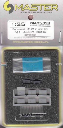 MASGM35090 1:35 Master Model Browning M1919 .30 cal M1 Ammo Cans Opened
