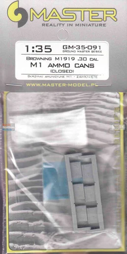 MASGM35091 1:35 Master Model Browning M1919 .30 cal M1 Ammo Cans Closed