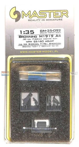 MASGM35092 1:35 Master Model Browning M1919A4 .30 cal (7.62mm) Machine Gun with E6160 Mount