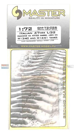 MASGM72026 1:72 Master Model Gun Barrel Set - Italian 47mm L/32 (for M13/40 & M14/41 Tanks)