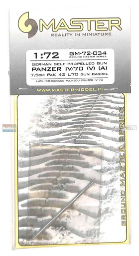 MASGM72034 1:72 Master Model Gun Barrel Set - Panzer IV/70(V)(A) 7.5cm PaK 42 L/70