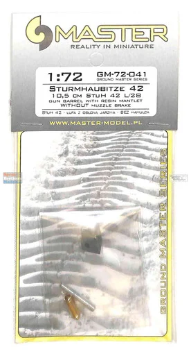 MASGM72041 1:72 Master Model Gun Barrel Set - StuH 42 10.5cm L/28 with Mantlet