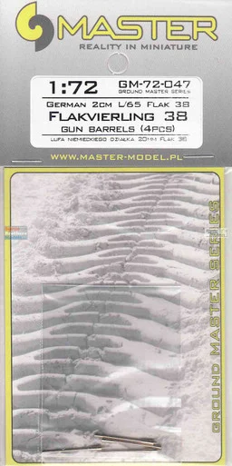 MASGM72047 1:72 Master Model Gun Barrel Set - Flak 38 2cm L/65 (4pcs)