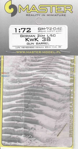 MASGM72048 1:72 Master Model Gun Barrel Set - 2cm L/50 KwK 38