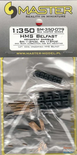 MASSM350079 1:350 Master Model HMS Belfast Armament Barrels