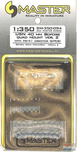 MASSM350094 1:350 Master Model USN 40mm Bofors Quad Mount Set (Version 2)