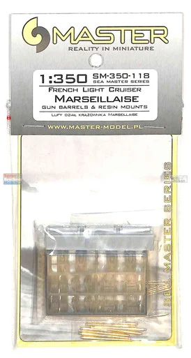 MASSM350118 1:350 Master Model French Light Cruiser Marseillaise Gun Barrels & Resin Mounts Set (TRP kit)