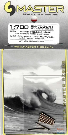 MASSM700041 1:700 Master Model USN 16in/45 Mark 1 Gun Barrels for Turrets with Blastbags