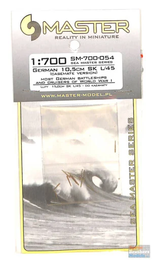 MASSM700054 1:700 Master Model German 10.5cm SK L/45 Gun Barrel Set (Casemate Version)